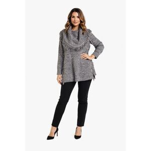 Knox Rose Cowl Neck Sweater Fringe Rag GRAY Women's WOMAN'S Size Small